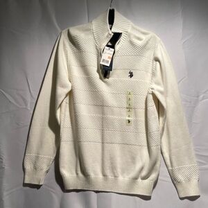 U.S. Polo Assn. Cream Zip Up Sweater